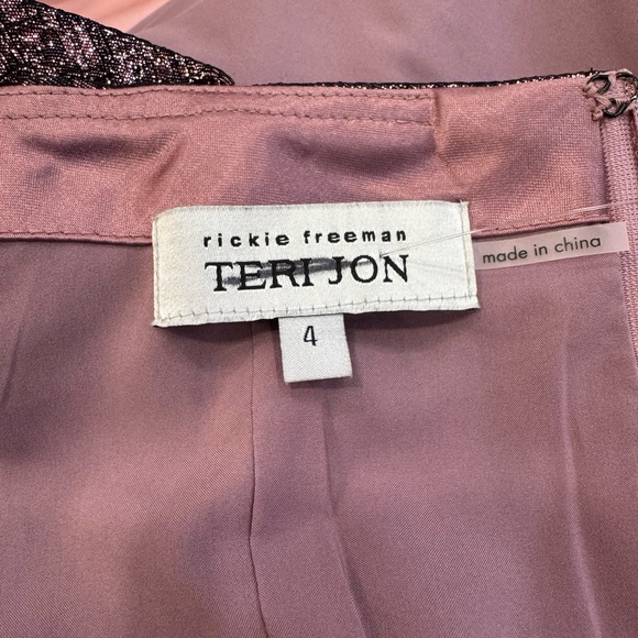 Teri Jon by Rickie Freeman Metallic Jacquard Bodice Off Shoulder Gown Dress - Picture 12 of 16